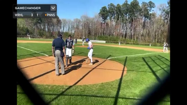 Peninsula Catholic vs Warhill homerun hit.