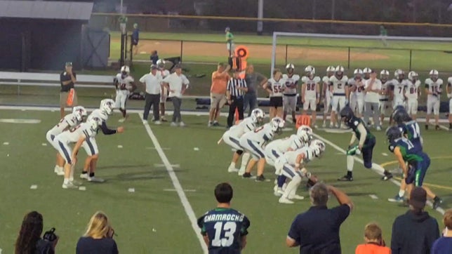 Hard first down and second down runs by the Panthers againsy the Shamrocks, to close out an undefeated season. #42 Dylan Herron.