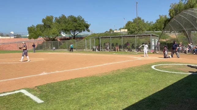 Double to right field