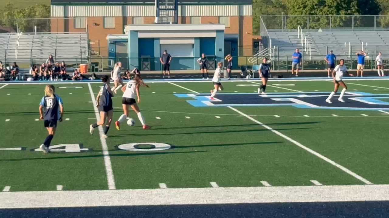 Kadence Rich scores with a long left shot against Franklin County.  Assist by Allie.