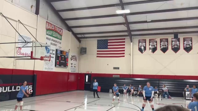 A clip of Ashlynn Baxley #5 serving in her first game of the season. First year player starting out strong.