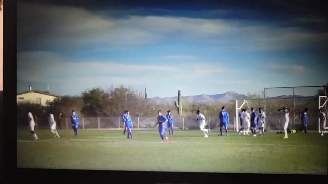 I just relaxed my body and I was trying to curve the ball a hard as I can into the net.