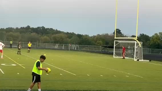 Josue scores penalty leading Streamwood 1-0 in the first half.