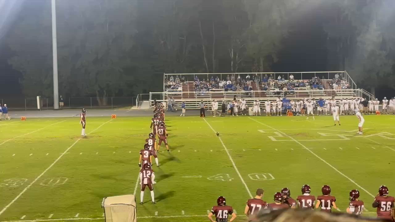 Noah Mays going deep with the touchback