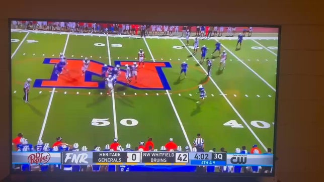 Interception on D1 recruit from Heritage High School