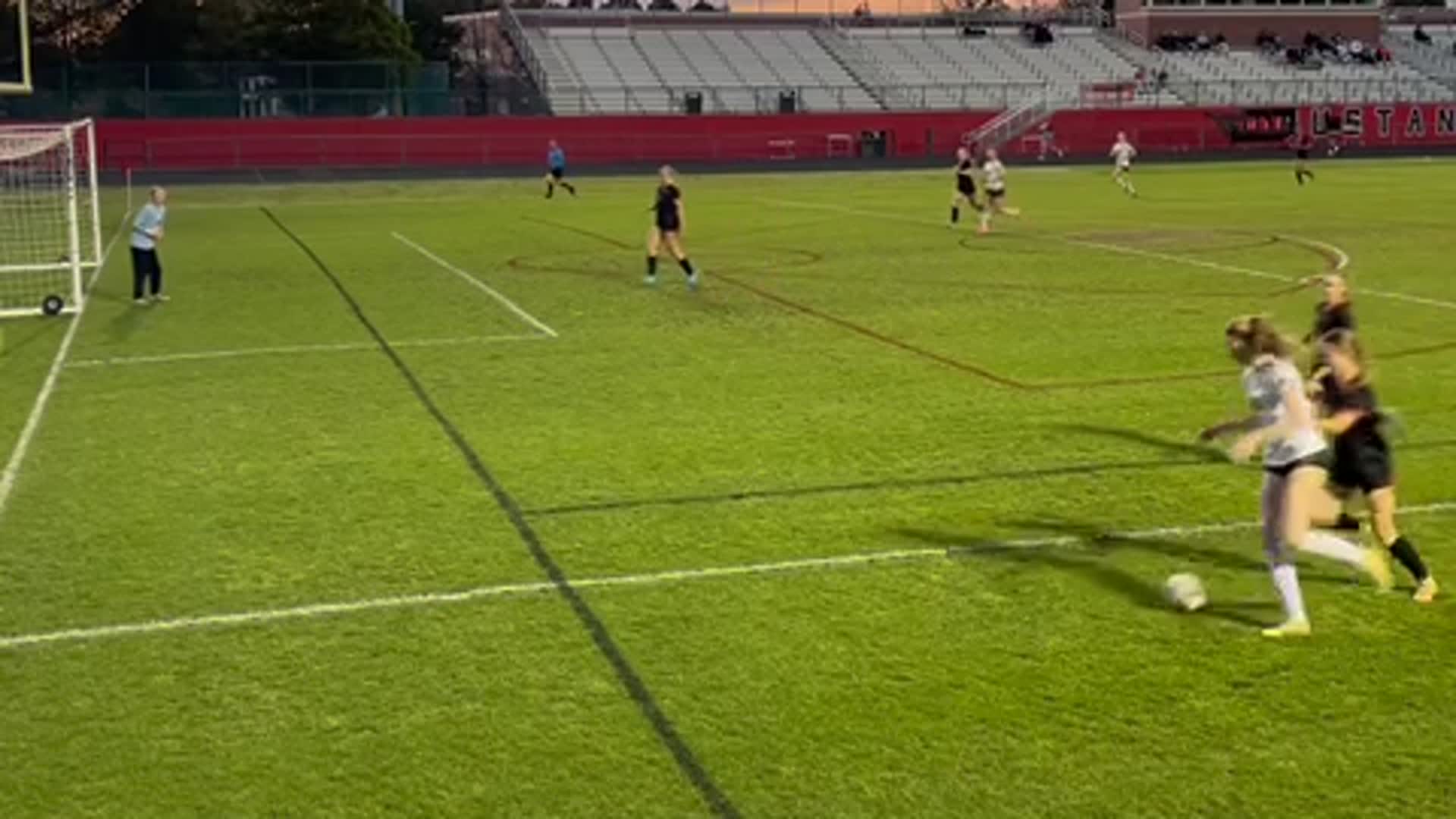 Emily's 2nd Goal (Game Winning Goal) with Assist from Eliana's Left Cross to the 6!