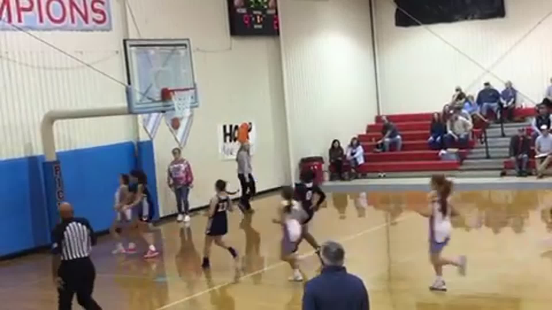 Sophia D with chase down block