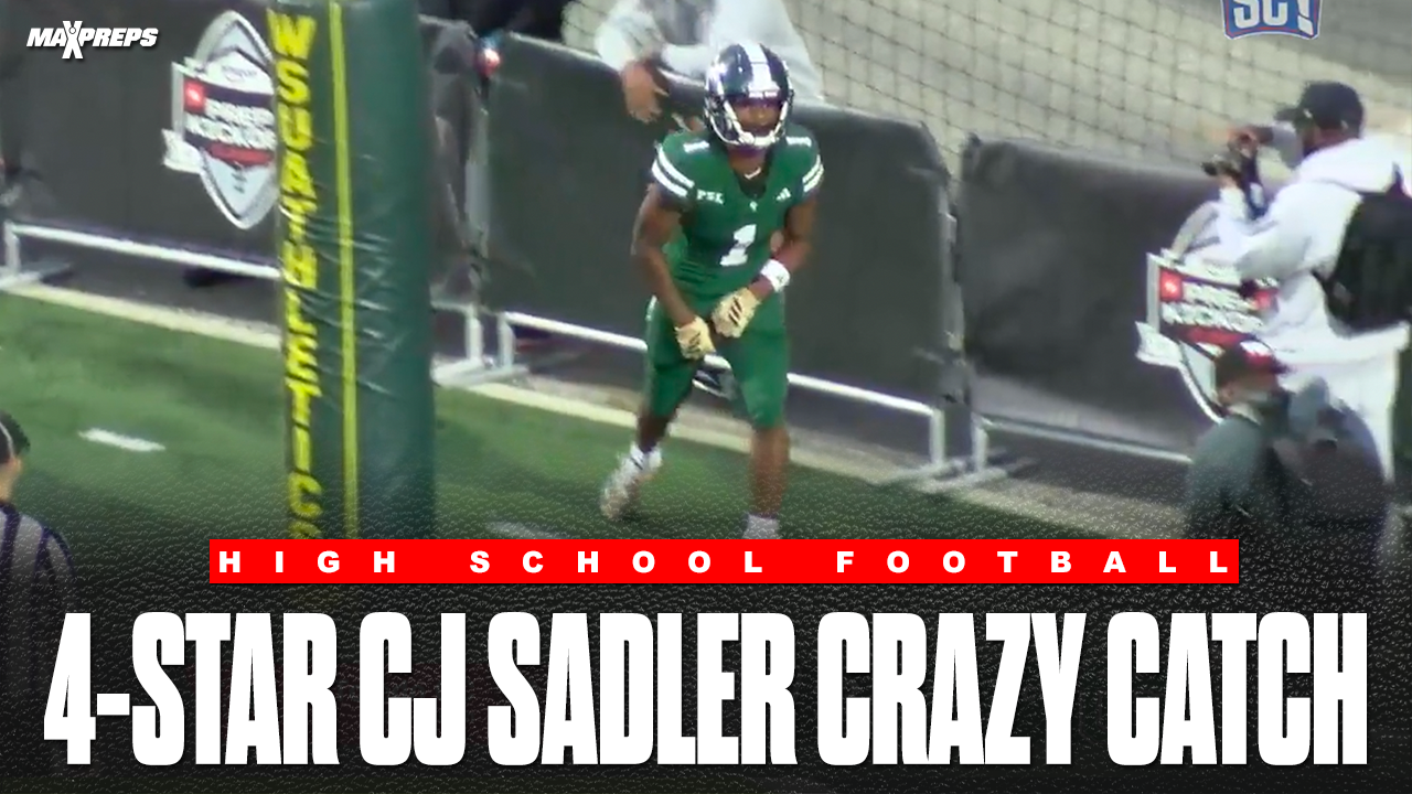 4 Star UNC commit CJ Sadler with a crazy catch vs Central Catholic!
