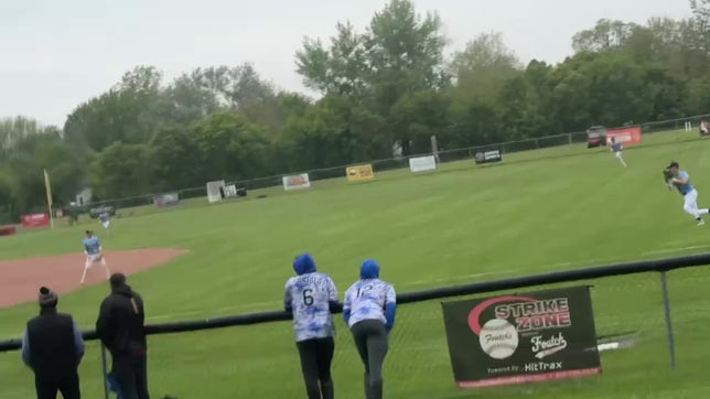 Pitcher, Cross Darby, getting the final out of a complete game shutout in the Conference Championship against Swartz Creek