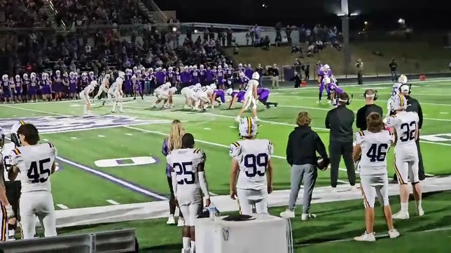 Corner - Post Reception to get in redzone during Frontier League Championship game against undefeated Louisburg HS Wildcats.