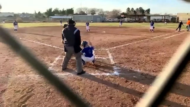 Evangeline (catcher)  threw to Tristen (short) earning the out.