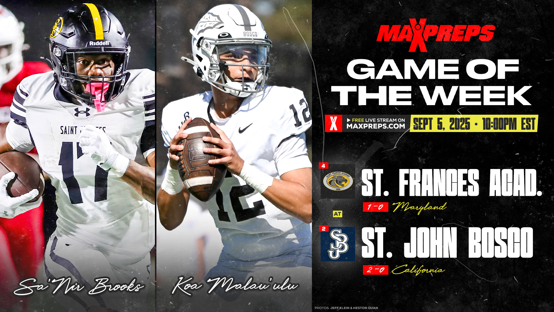 St John Bosco vs St Frances Academy features 75 Players with an FBS offer