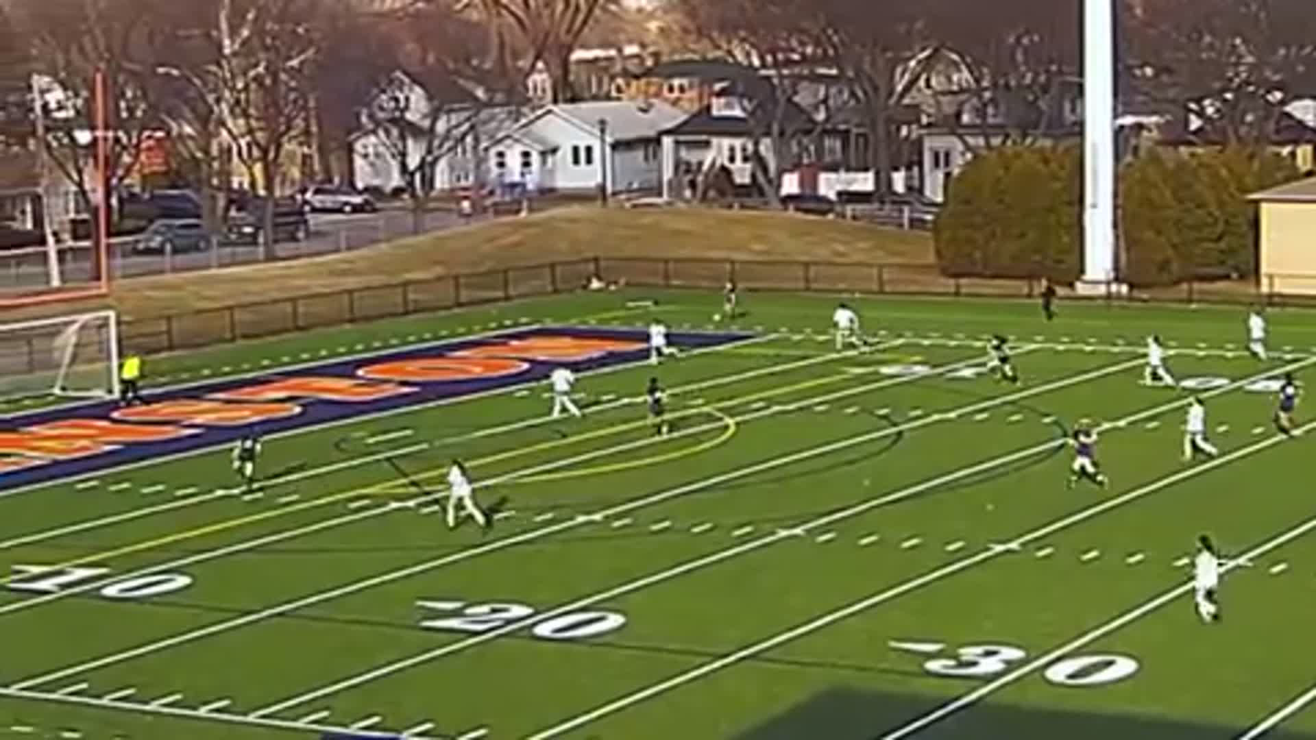 Goal off a long cross