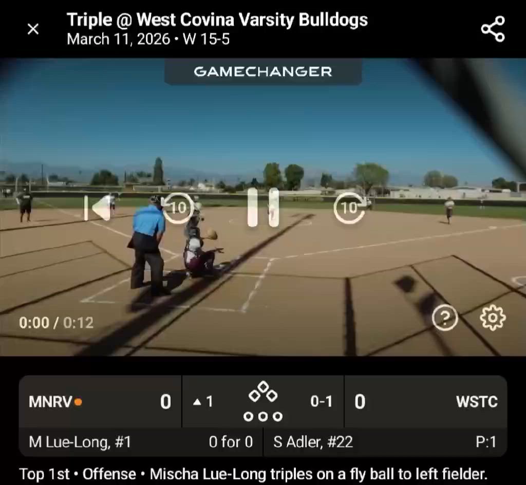 Mischa with another Triple Vs West Covina Varsity Bulldogs 2026