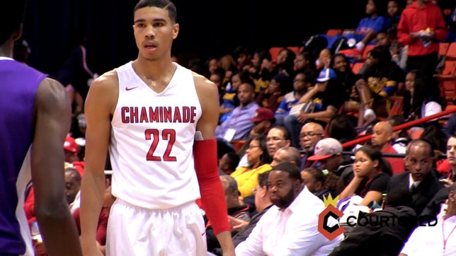 Duke commit Jayson Tatum went for 40pts in an overtime win against Miller Grove at the Chicago Elite Classic. Tatum was not the only star that shined that night though. UCONN commit Alterique Gilbert ran Tatum's Chaminade team around in circles while going for 32pts in the contest. For more highlights visit COURTCRED.com