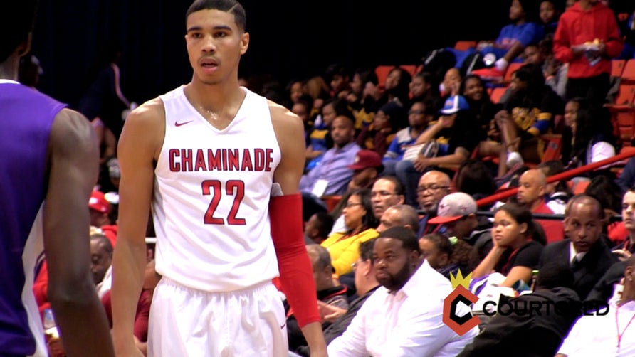 Duke commit Jayson Tatum went for 40pts in an overtime win against Miller Grove at the Chicago Elite Classic. Tatum was not the only star that shined that night though. UCONN commit Alterique Gilbert ran Tatum's Chaminade team around in circles while going for 32pts in the contest. For more highlights visit COURTCRED.com