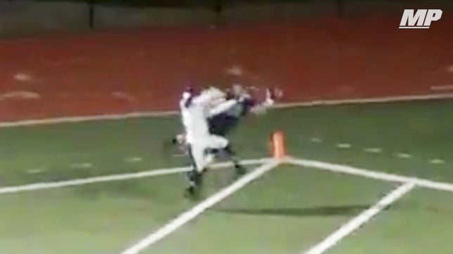 Norman North's (OK) Drake Stoops makes a one-handed catch in the back of the endzone against Westmoore in the first round of the 6A state playoffs.