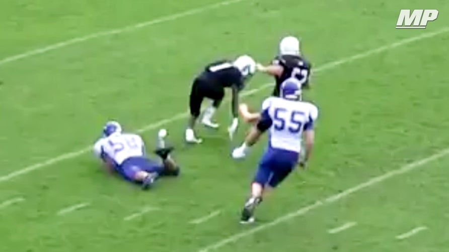 Delaware Military Academy's (DE) Marcus Brooks loses his shoe and still takes this punt return back to the house.