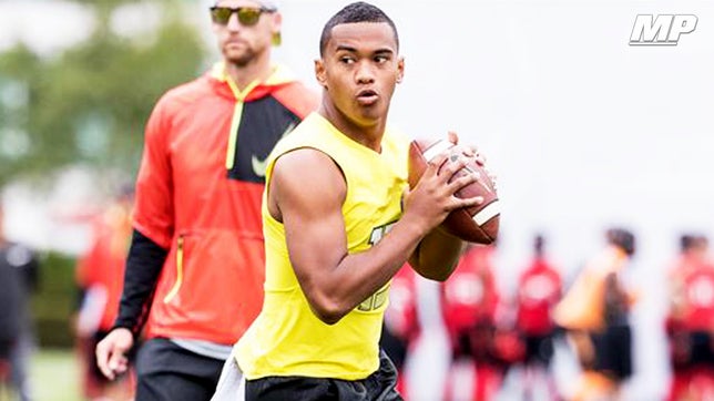 St. Louis' (HI) 5-star quarterback Tua Tagovailoa accounts from nine touchdowns, six passing and three rushing, in its 64-44 win against Punahou (HI). 

Video Courtesy: ScoringLive