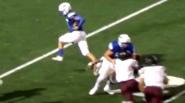 2017 SMU commit Tyler Page can't be stopped as he jukes out 5 defenders on the way to the end zone