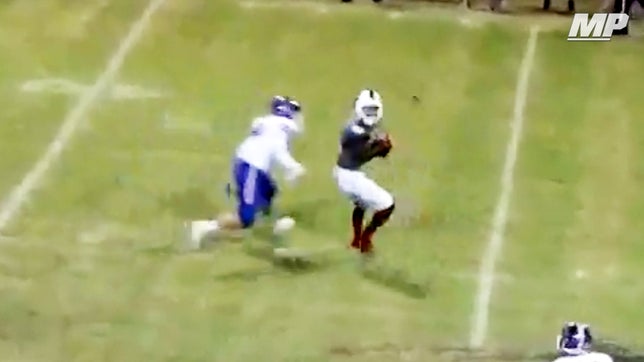 Bishop Dunne's (TX) Ricky Rollerson displays his athleticism with this nice spin move and he takes it 52-yards to the house.