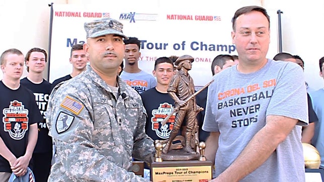TOC 2014-15 The MaxPreps Tour of Champions presented by the Army National Guard, stopped at Corona del Sol (Tempe, AZ) to present the boys basketball team with the prestigious Army National Guard National Rankings Trophy. Video by: Norris Thomas