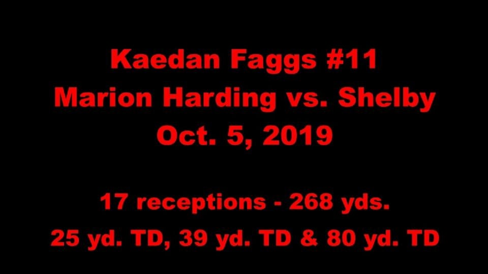 Kaedan Faggs #11 Marion Harding (Ohio) Oct. 5, 2019 Part 1