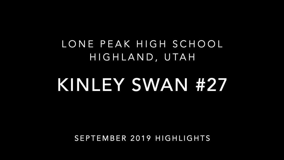 Kinley Swan (#27) Sept 2019 High School Highlights