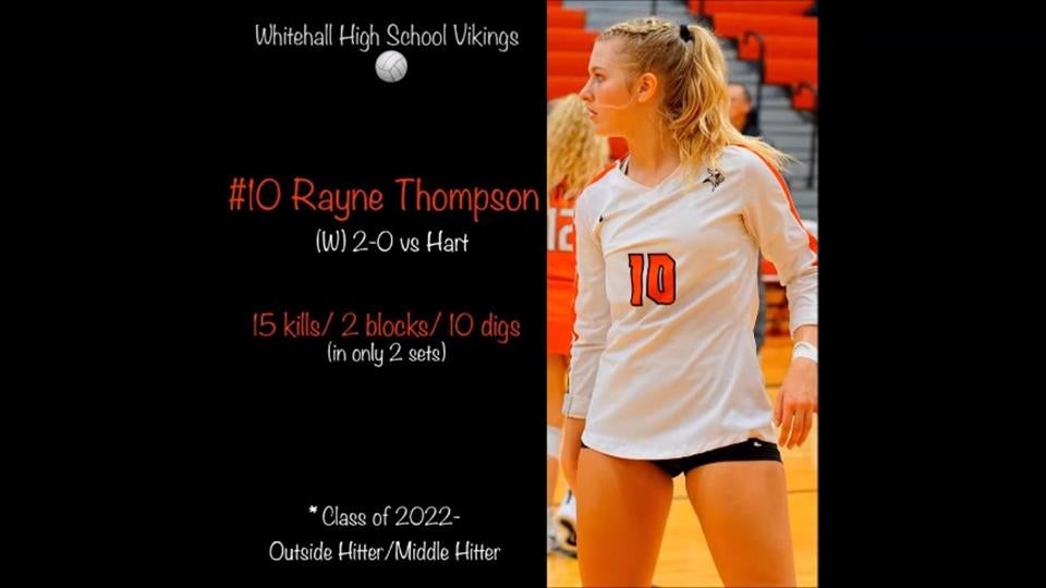 Rayne Thompson #10 Class of 2022 Whitehall vs Hart highlights