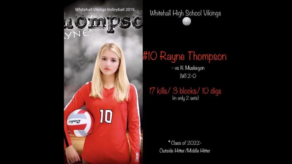 Rayne Thompson #10 Class of 2022 Whitehall vs North Muskegon highlights