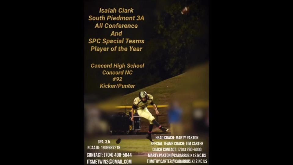 Isaiah Clark Kicker Punter Highlights