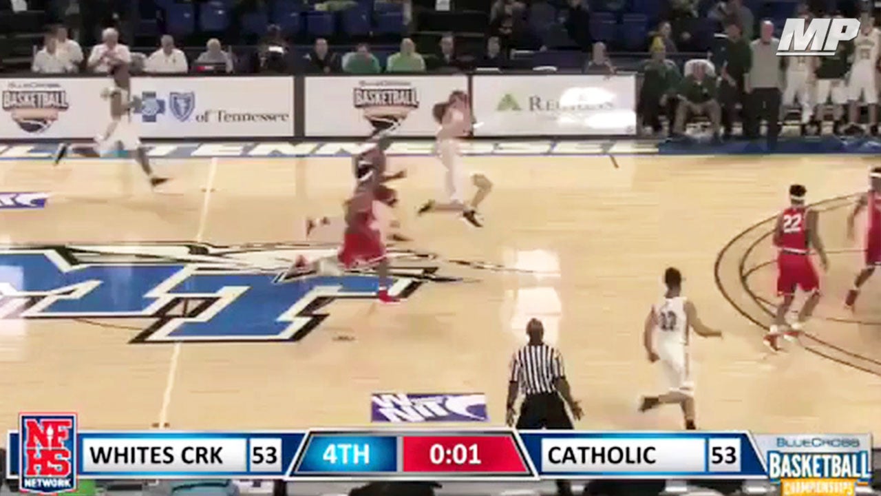 Buzzer beater off one foot