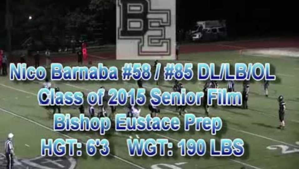 Nico Barnaba #58/#85 Senior Game Film