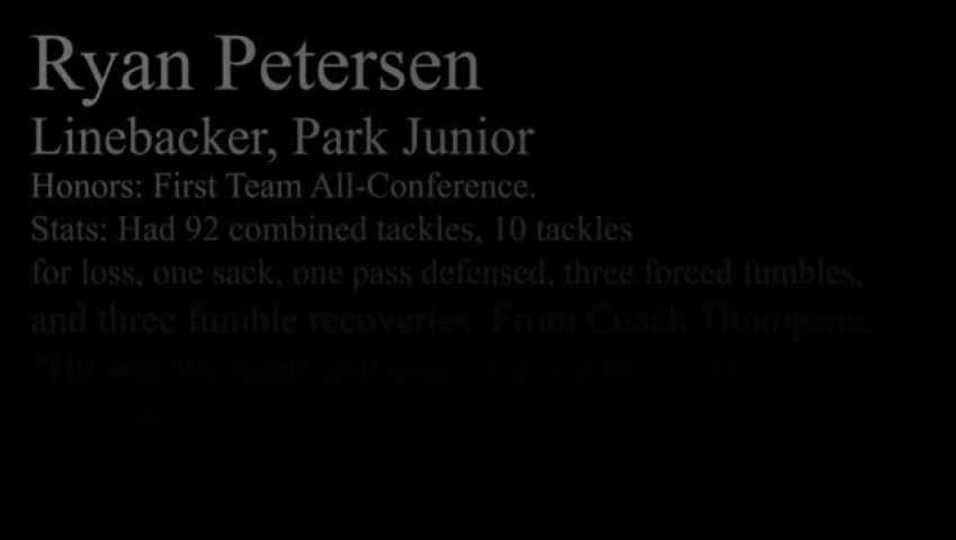 Ryan Petersen , Racine Park High School