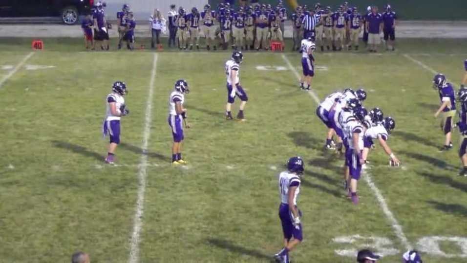 #14 Graham Moser with a 25 yard to the five yard line