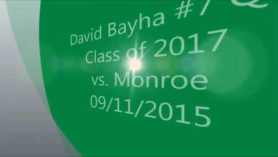 David Bayha's Highlights vs Monroe 09/11/2015