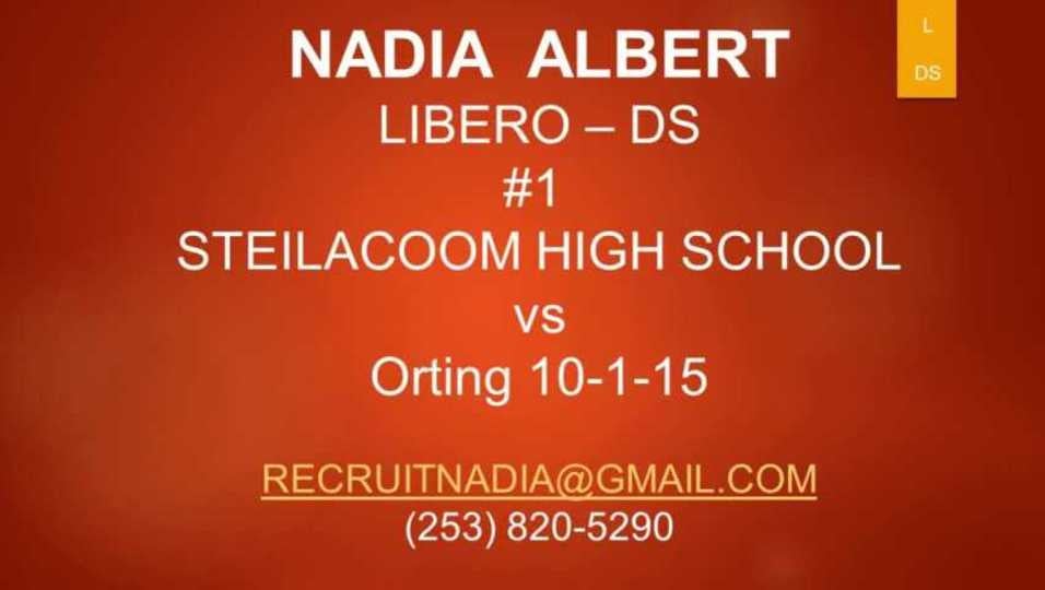 Nadia Albert/Libero/DS/Steilacoom vs Orting 10-1-15