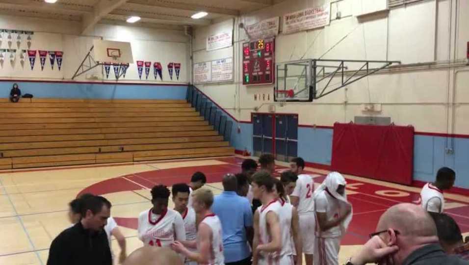 #15 James Flora 3-point shot to close out game