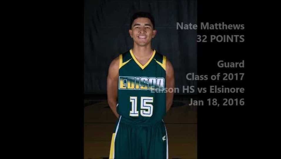 Nate Matthews 32Pts vs Elsinore Jan 18 2016
