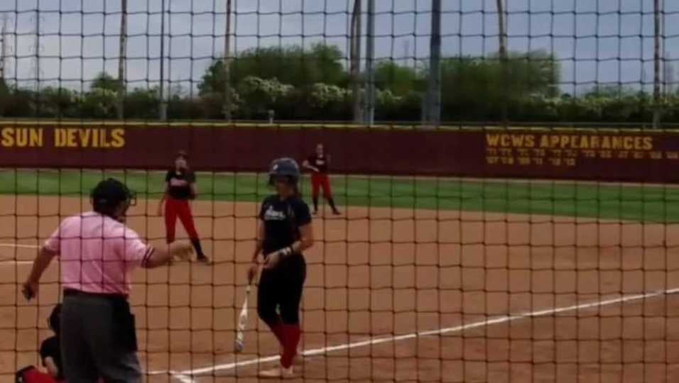 Mikayla Rojas homers during AZ(CAA) Div II Varsity Championship Game