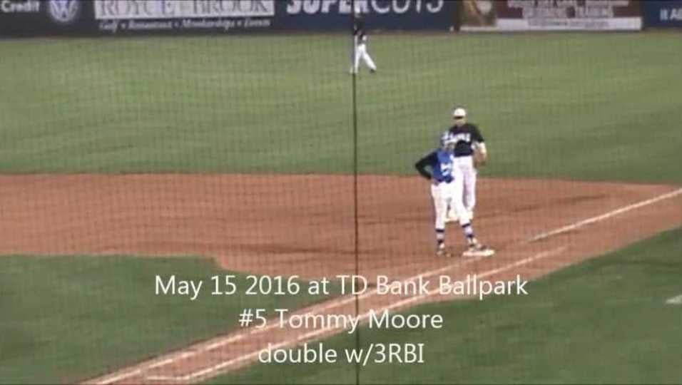 #5 Tommy Moore - 3 Run Double to extend lead for 4-0 win at Patriots Stadium in 10th inning!