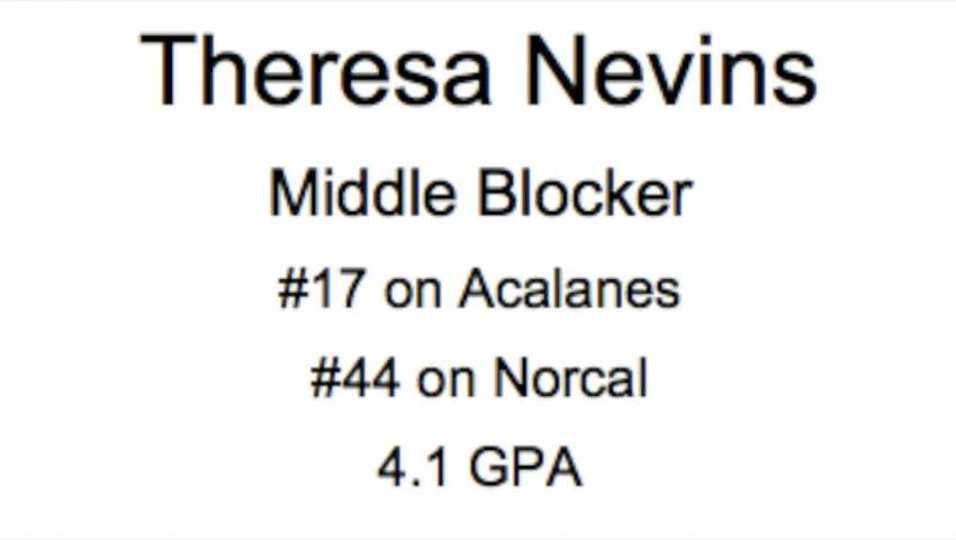 Theresa Nevins - Class of 2018