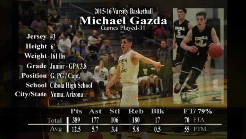 2015-16 VARSITY HIGHLIGHTS-MICHAEL GAZDA