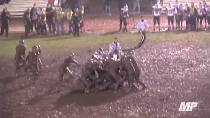 After a week-long storm hit Northern California, Corning (CA) and Lassen (CA) took on one of the muddiest gridirons you will see. It made for one incredible Mud Bowl.