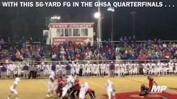 Georgia kicker's long FG ties state record