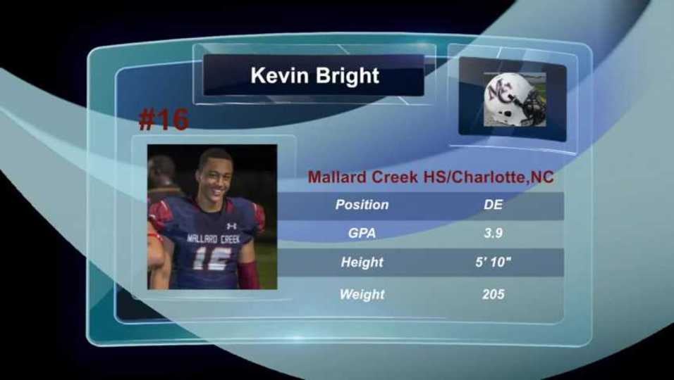 Kevin Bright '17  DE Highlights