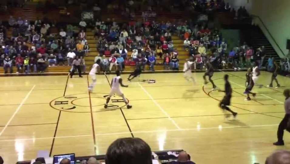 Devontae Lanier with the 2 hand slam