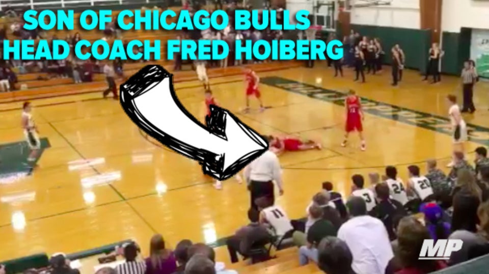 Son of Chicago Bulls coach Fred Hoiberg gets put on skates