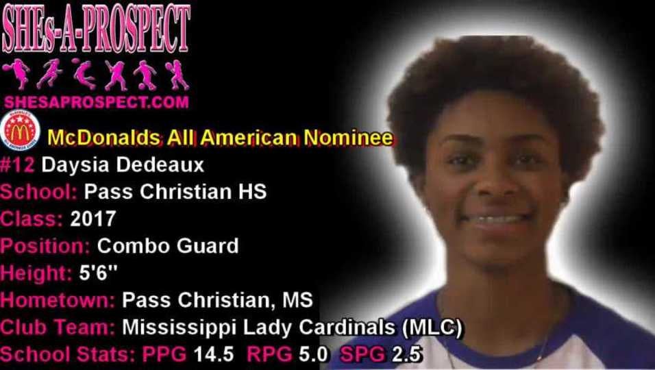 #12 Daysia Dedeaux 5'6" 2017 Combo Guard S-A-P Highlights 2016-17 High School Basketball Season