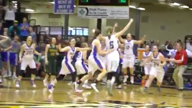 Hanover (KS) girls basketball had never won a state championship in school history. Enter Tianna Lohse. Lohse hits the clutch three-pointer at the buzzer to start to party in Kansas.
